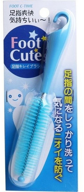 KOKUBO: 샤워할때 발가락 사이사이 마사지 브러시 Foot Cute 아시유비 키레이 (블루) / C-819, 1개, 1개입