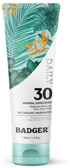 Badger 뱃저 데일리 미네랄 선크림 SPF 30 118ml, 1개 - 쿠팡
