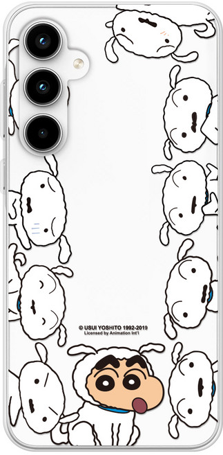 코쿼드 짱구 와글와글 클리어 케이스_갤럭시A35_와글와글흰둥이