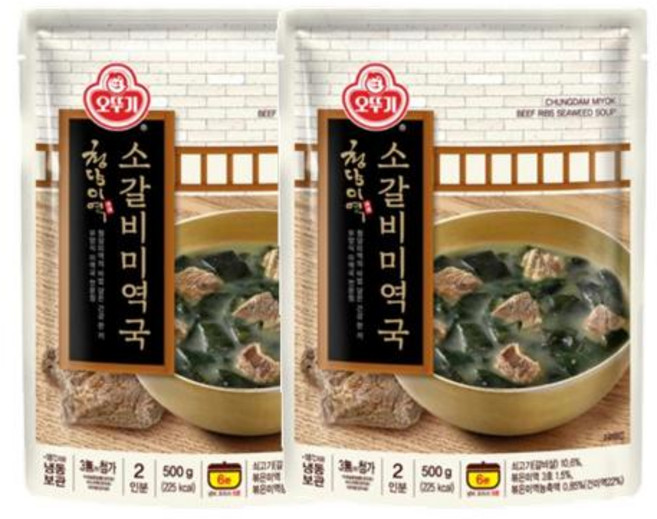 오뚜기 청담미역 소갈비미역국(냉동) 500g 2개
