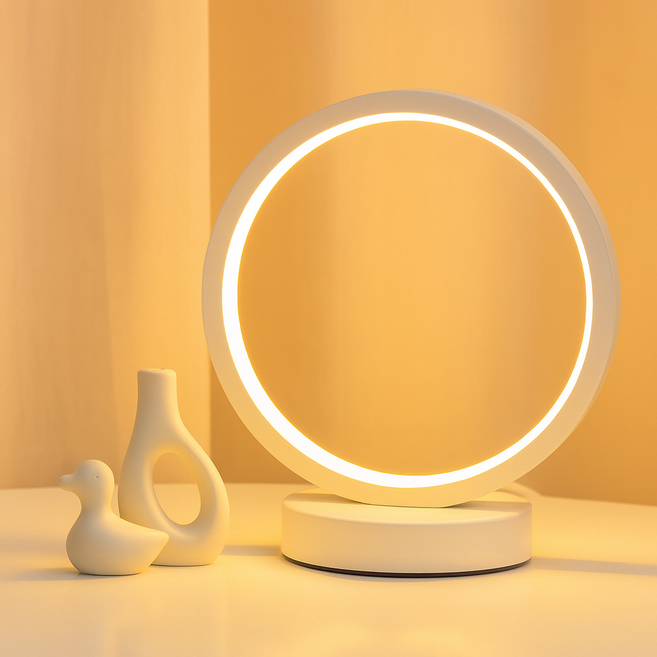 히즈엔 감성 LED 링조명 원형 무드등 인테리어 조명, white