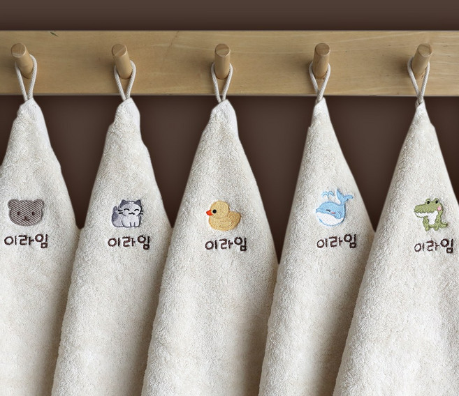 라임 어린이집 무염색 수건, 베이지