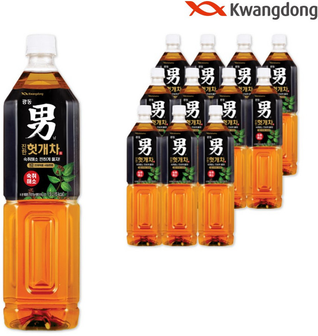 광동 GD007)광동 힘찬하루 헛개차 1.5Lx12pet, 1.5L, 12개