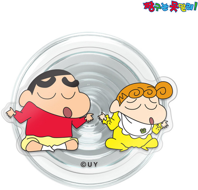 짱구는못말려 짱구 맥세이프 그립 톡 아크릴 스마트 거치대, 1개, 짱구와짱아-못말려
