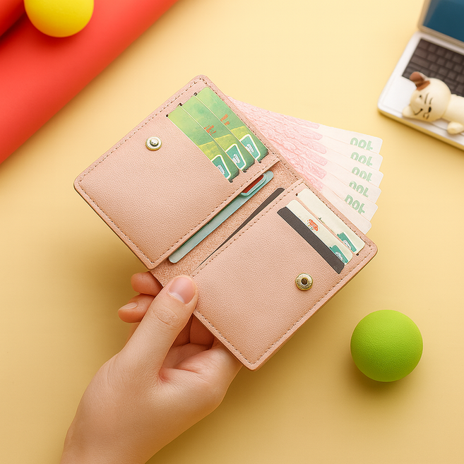 아르테리에 여자 카드반지갑 지폐수납 버튼형