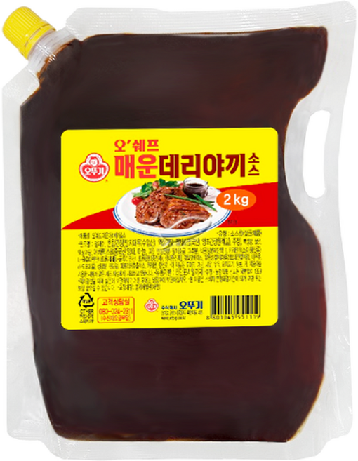 오뚜기 오쉐프 매운데리야끼소스 x/1BO, 2kg, 6개
