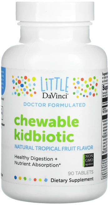 리틀다빈치 츄어블 키드바이오틱 내추럴 열대과일 90정 어린이유산균, 1개 - 쿠팡