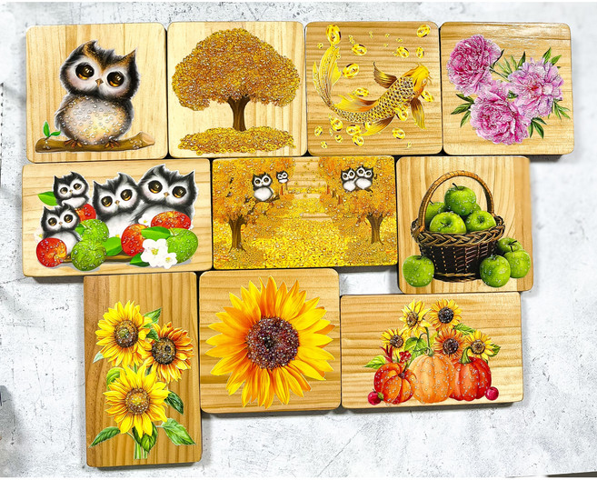 가지와나무 냉장고 현관문 자석 그림액자 풍수그림 장식용 현관지킴이, 8.해바라기