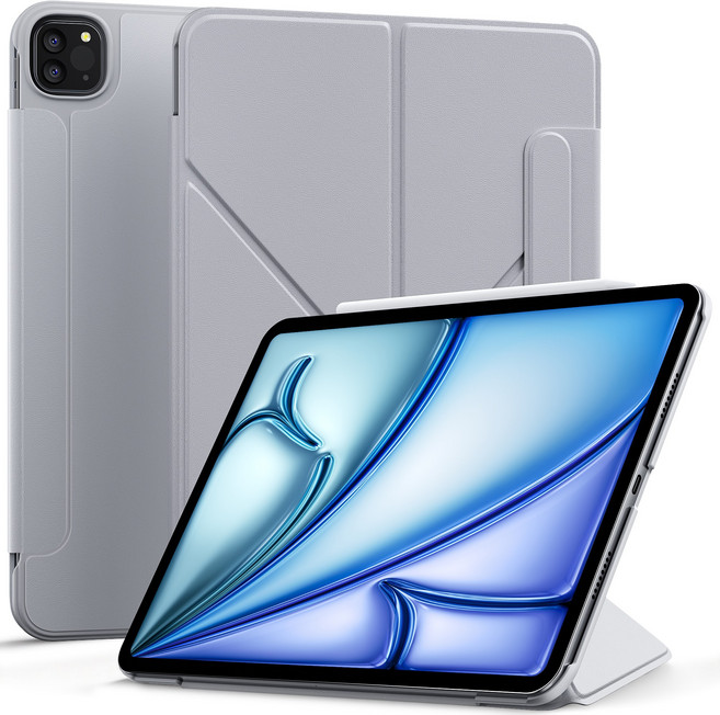 AITEWO 아이패드 케이스 삼각형 거치대 네 가지 각도조절 마그네틱 펜슬수납 미니 에어4/5/6/7 프로7/6/5/4/3/2세대 10.9/11/12.9/13인친 M2 M3 M4, 그레이, 1개