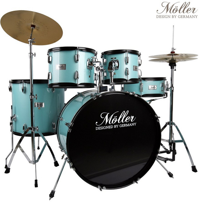 5구 드럼 풀세트 입문용 연습용 동호회 교회 학교 5기통, 스카이블루