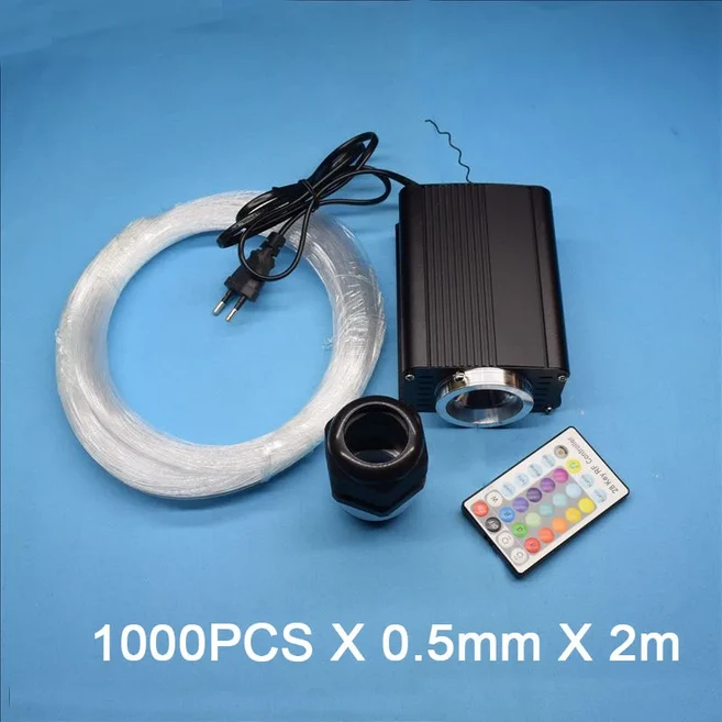 밝기 및 대형 커플 링 직경 32mm LED 조명 엔진 30W RGB LED 광섬유 조명 키트 홈 스타 별이 빛나는 하늘, 04 1000PCS X 0.5mm X 2m, 04 1000PCS X 0.5mm X 2m