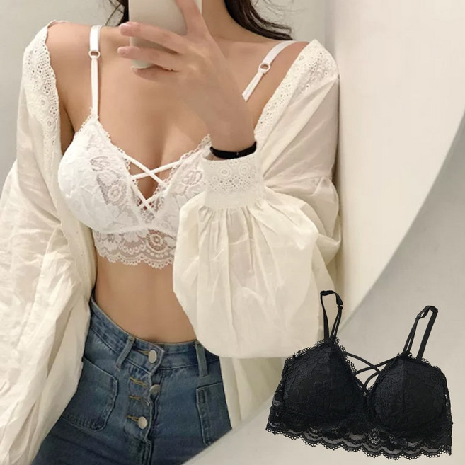 모먼트린 슬림 레이스 크로스 브라렛 세트