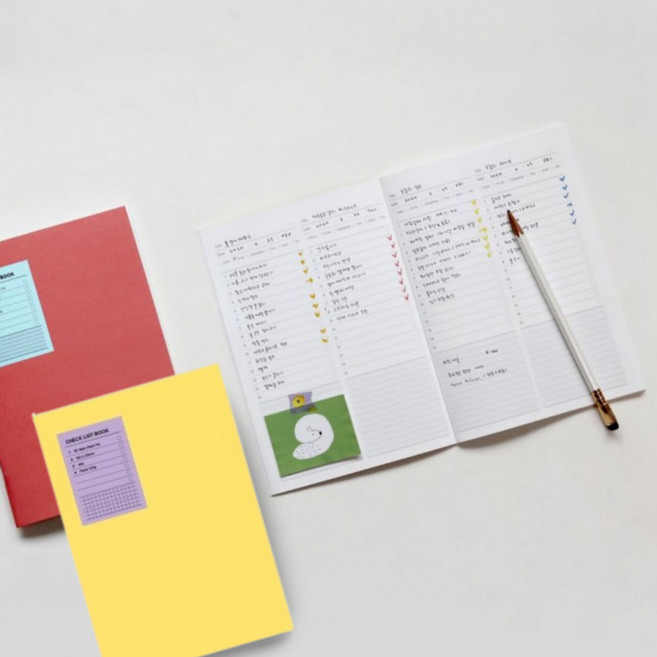 코코 2p 체크리스트북 오늘의할일 플래너 스케줄러 투두리스트, 옐로우, 옐로우
