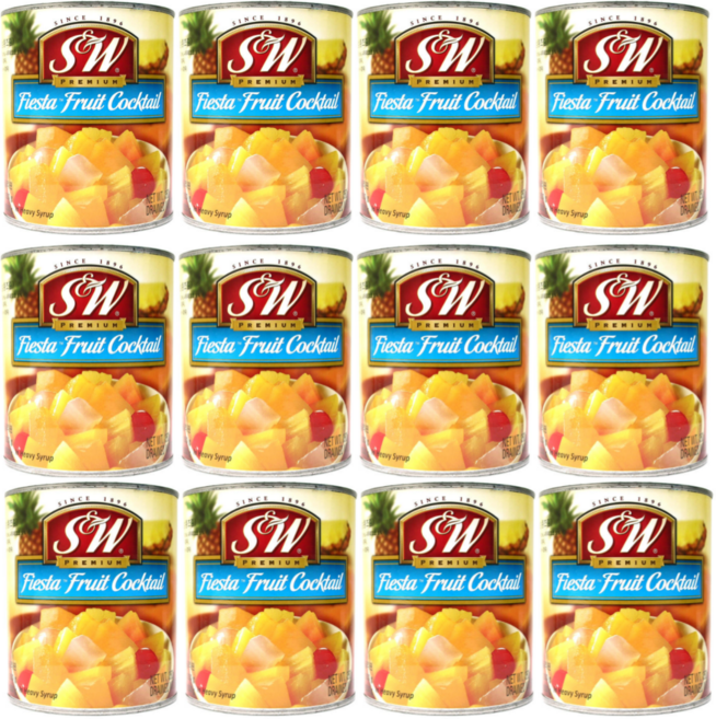에스앤더블유 후르츠칵테일 통조림, 850g, 12개