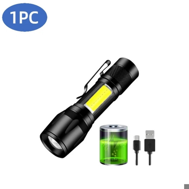 울트라 브라이트 미니 P50 LED 손전등 야외 모자 클립 토치 USB C 꼬리 자석으로 충전식 캠핑 사냥 비상 램프, [02] Plastics 1PCS