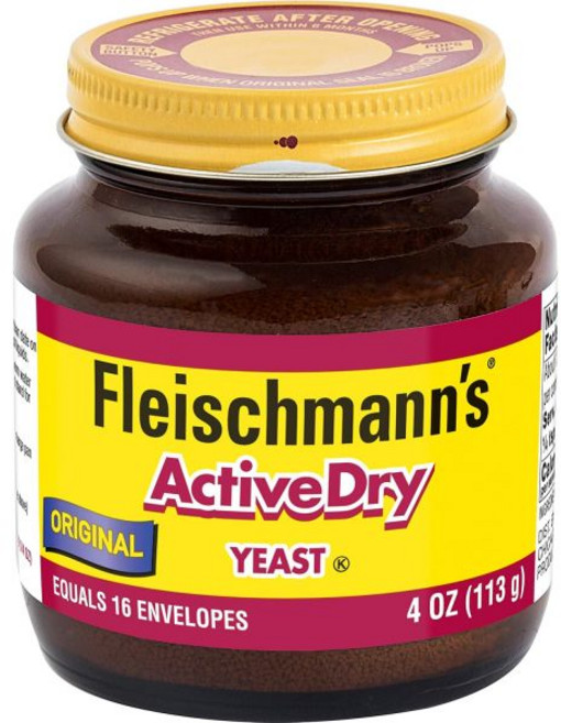 Fleischmann's 이스트 플라이슈만의 활성 건조 효모 원조 16봉지에 해당 4온스 유리병 2팩, 1개, 113g