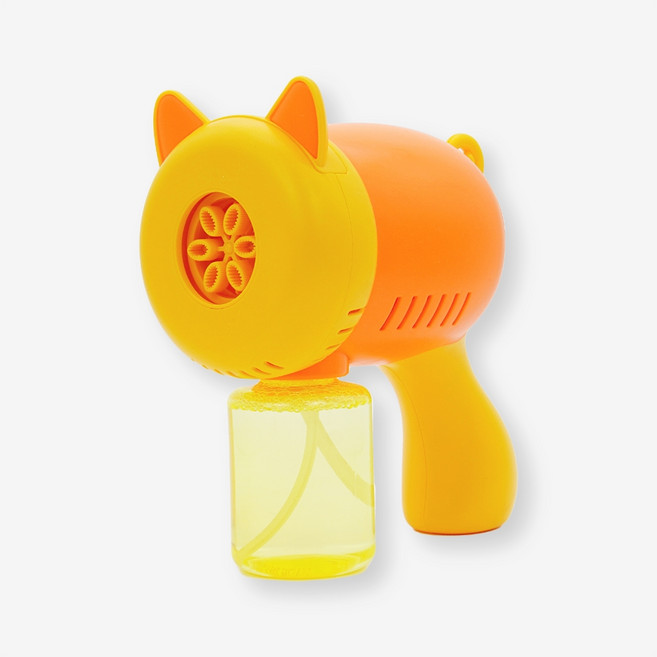 토이토 풍성한 돼지 자동 버블건 비눗방울 세트 장난감, 주황 돼지, 1개