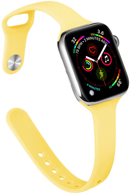 Fegwilde 애플워치 호환 슬림 실리콘 스포츠 스트랩 42/41/40/38/49/45/46/44mm 11 10 9 8 3 7 6 5 3 울트라1/2/3 SE1/2/3 밴드, 노란색