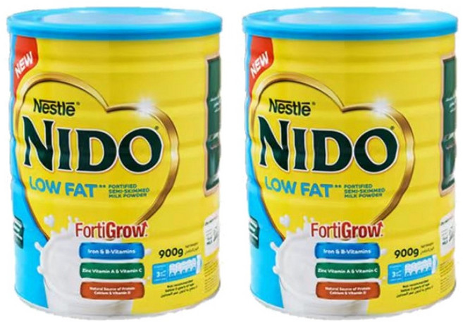 네슬레 니도 인스턴트 저지방 밀크 파우더, 2개, 900g