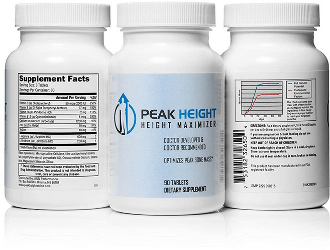 Peak Height 알약 서플리먼트 90정 6팩