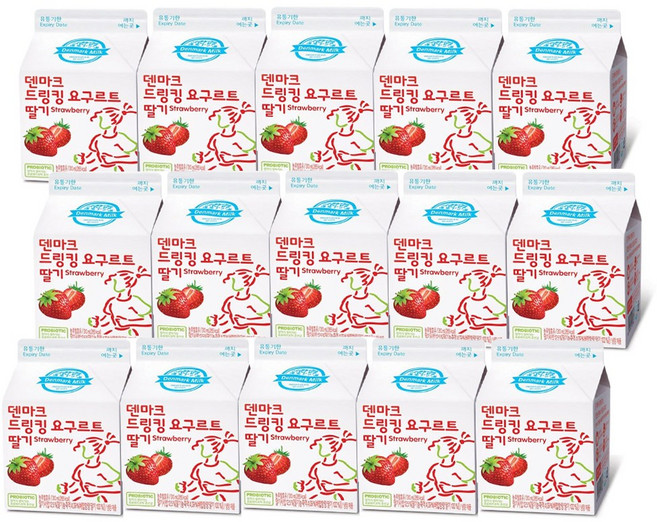 동원 덴마크 드링킹 요구르트 딸기275ml, 275ml, 15개