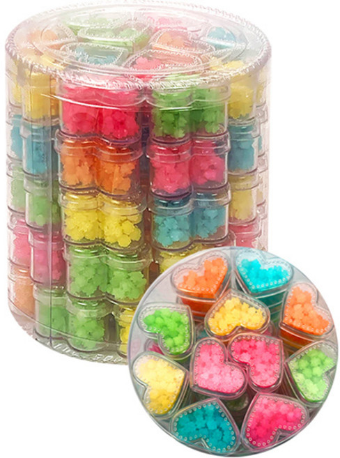 하트 무늬 무지개 별사탕 ( ), 60개, 5g