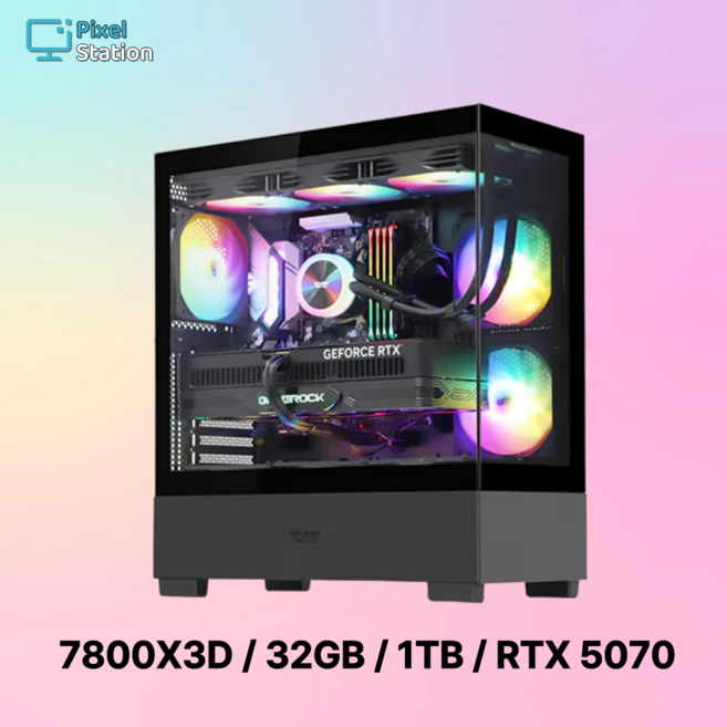 참쉬운PC 2025 게이밍 조립PC 본체 7800X3D 32GB 1TB RTX 5070 게이밍 사무용 조립PC PXLS-78N57G, Free DOS, 지포스 RTX 5070, R7 7800X3D
