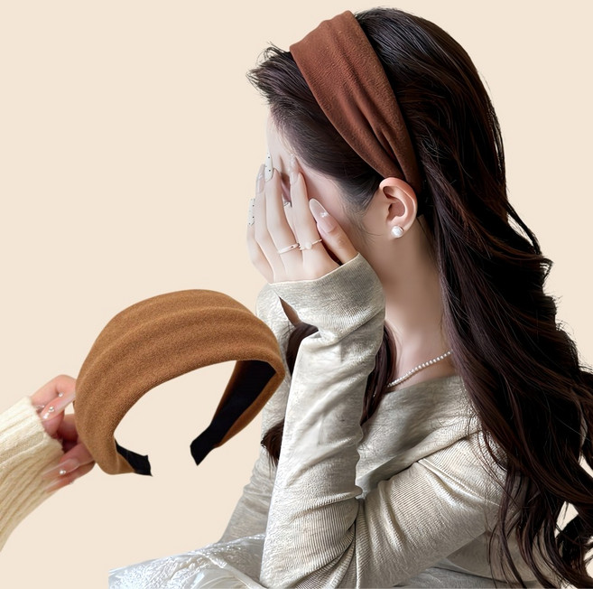 귀안아픈 쿠션 와이드 헤어밴드 면소재 여성용