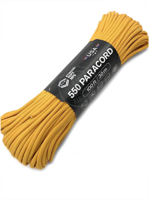 ATWOOD ROPE MFG 550 Paracord 傘繩 4mm 30公尺, 空軍金AirForceGold, 1個