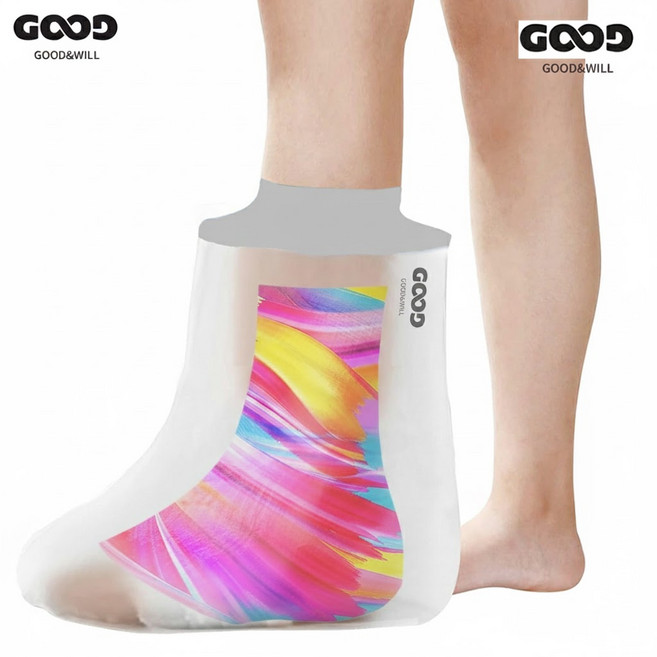 굿앤윌 깁스방수커버 네임펜, 성인용 발목, 1개, 투명