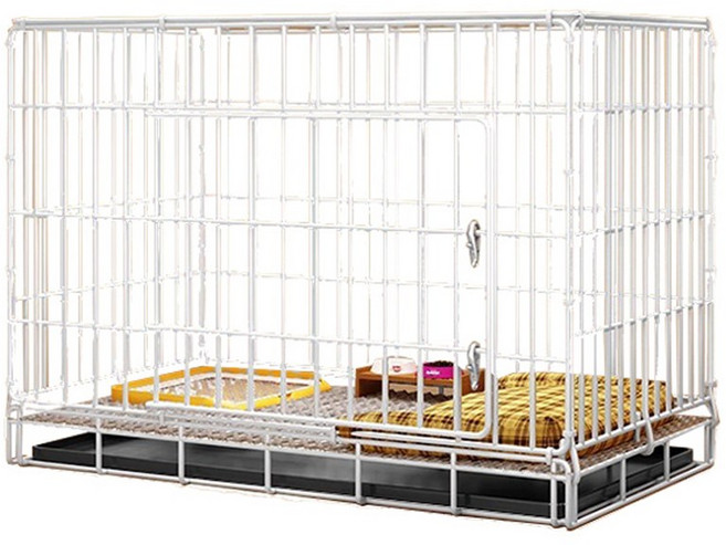 Tiger Pavilion 반려동물 철장 배변판 포함, 화이트, 1개