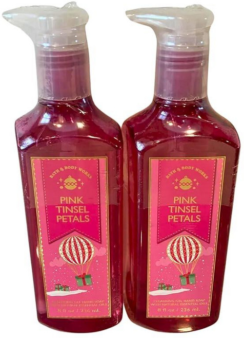 Bath & Body Works 클렌징 젤 핸드 솝 2팩 각 병 226.8g(8온스) (핑크 틴셀 꽃잎) 184959, 배쓰앤바디웍스 Bath & Body Works 클렌징