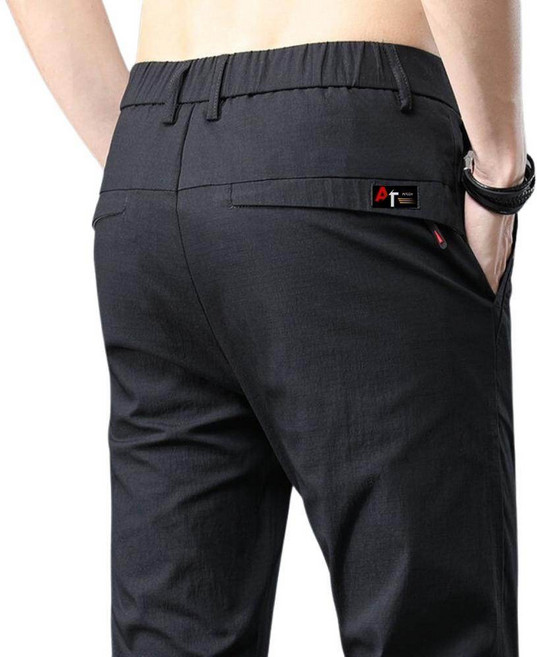 ATSTYLE 男款涼感透氣西裝褲 彈力合身不繫臀 SGS認證 921