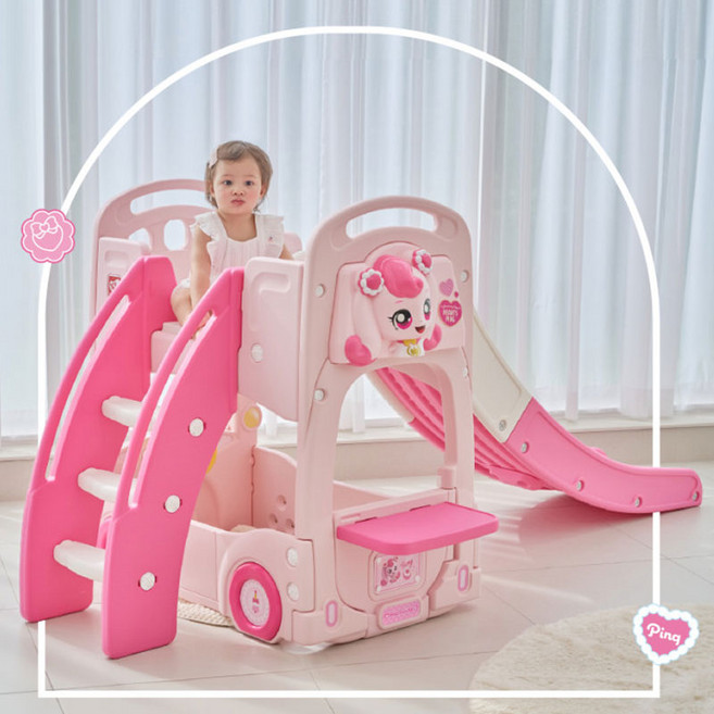 캐치티니핑 하츄핑 미끄럼틀 버스 놀이방 유아 실내 놀이터, 캐치티니핑하츄핑미끄럼틀, 1개