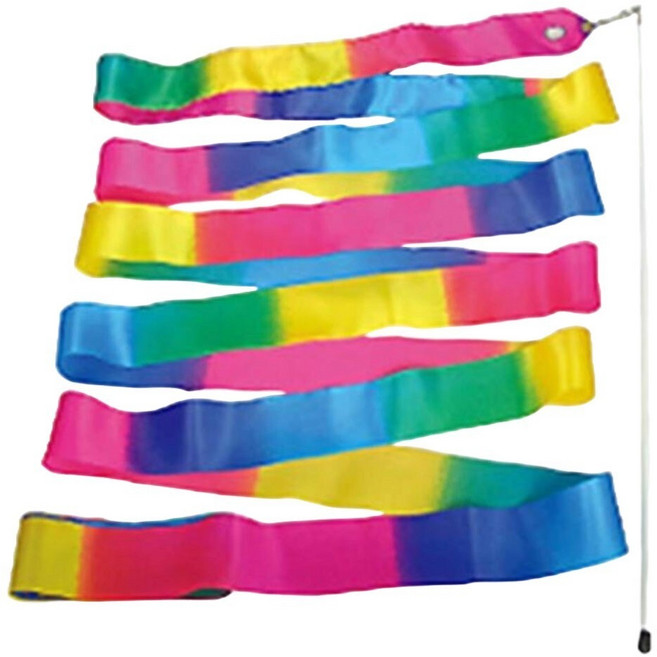 여자 어린이 체조 플라스틱 스틱 짐나스틱 리본 6m/ 초급용 대근육발달 대회준비, 1개