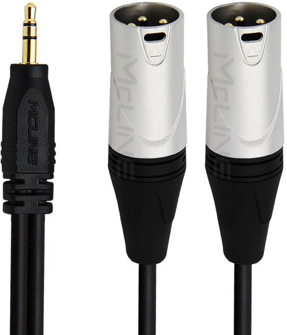 맥라인 스테레오 3.5 mm to 2XLR / Male 캐논 Y 변환 오디오 음향 케이블 이어폰 단자 스피커 앰프 믹서 연결선 McLine MC-HA48, 1개, 10m