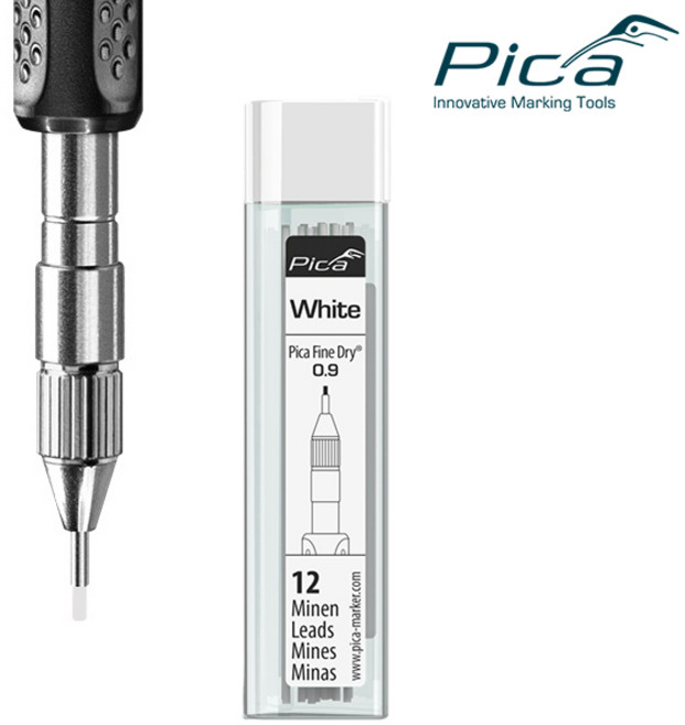 피카 산업용 샤프심 피카 파인 드라이 7070 전용 목공샤프 리필심 7032(흰색)12입, 1개