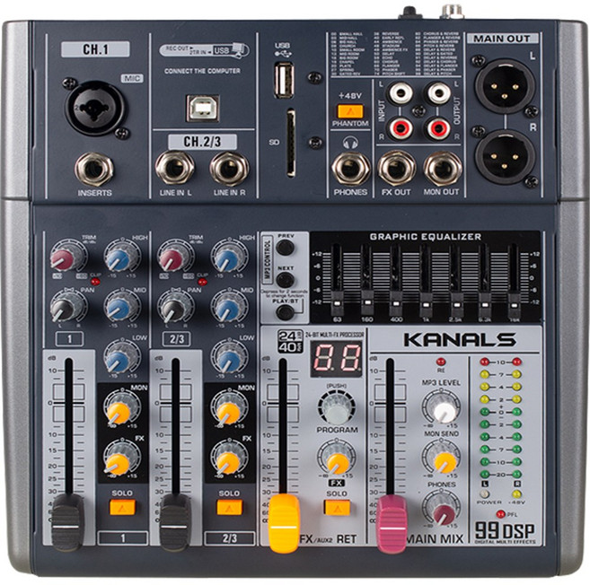 카날스 오디오믹서 전문가용 (BKG-30/BKG-50) 블루투스 녹음기능 디지털 이펙터 내장 SM, BKG-30 3체널 오디오믹서