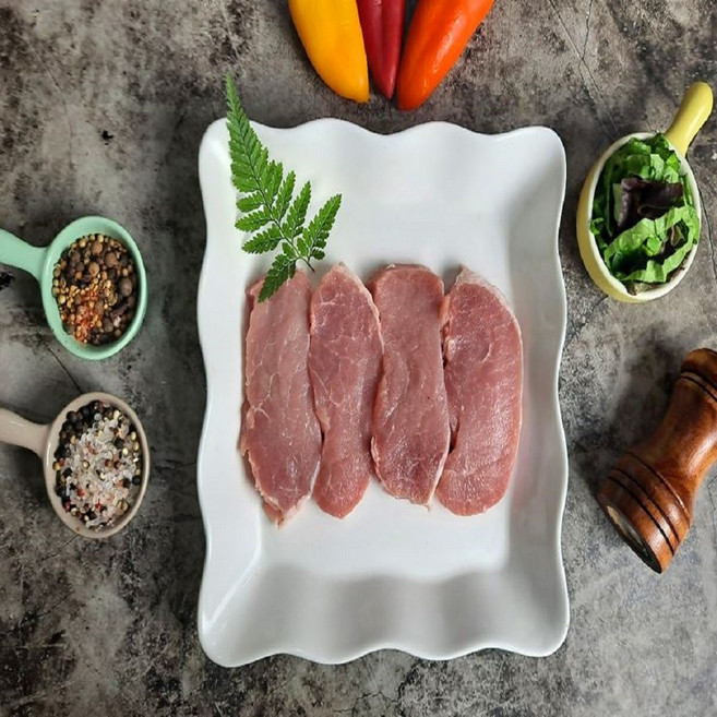 돼지고기 등심 돈가스 고기 1.0cm 두께 500g, 1개