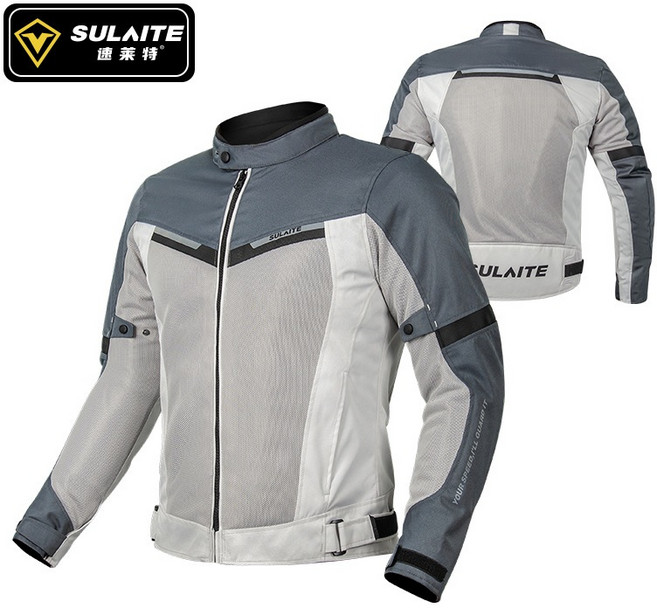 SULAITE 夏季透氣防摔衣 五件式CE護具, C1-灰白,XL, 1個