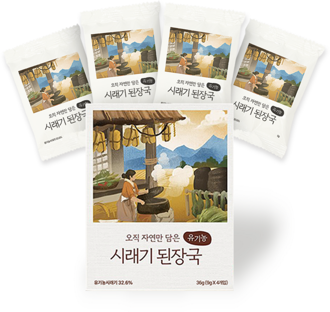 우잇 첨가물 없는 동결건조국 유기농 시래기된장국 간편식 즉석국 블럭국 오직 자연만 담은 무첨가, 36g, 1박스