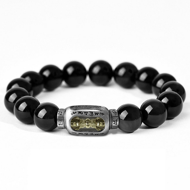강력한 수호석 블랙오브시디안 팔찌 부정에너지 정화 금전운 사업운 성공 기운 액땜 호신용 풍수팔찌