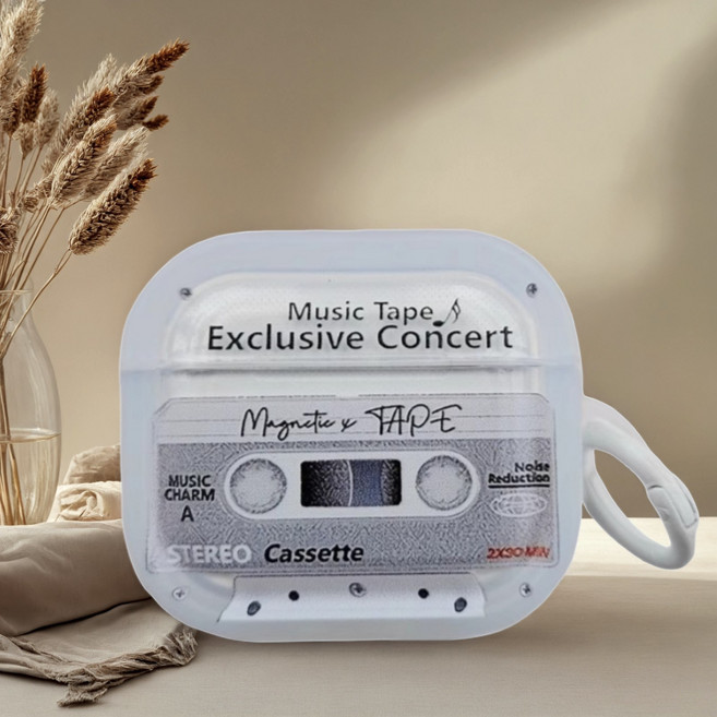 제이와이 누아트 세트 TPU 1개 케이스 변색방지 철가루 에어팟4 케이스, 화이트, 에어팟 4세대