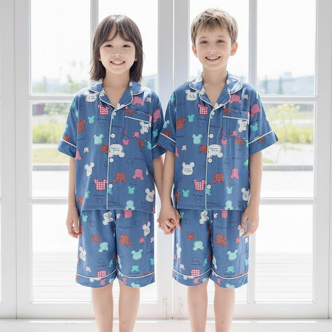 캐리루시 아동 주니어 굿나잇 찰랑 레이온 카라 잠옷세트