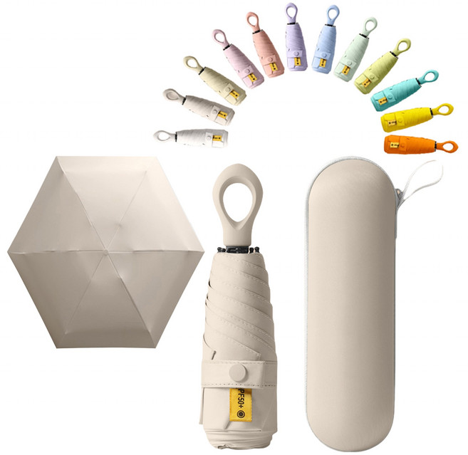 별의 바다 UV 99.9% 차단양 자외선차단 초경량 고리 모양 처손잡이 4세대 5단 접이식 미니 접이식 우산 여성용 양산 겸용 + 커버포함