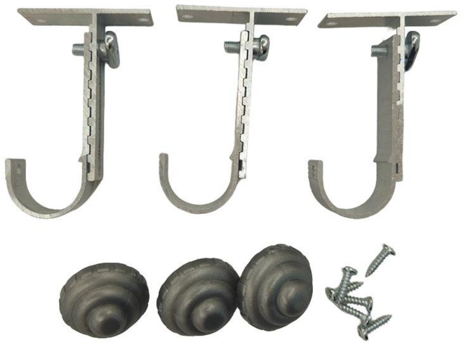 커블 커튼봉 조절브라켓, 1개, 알루미늄 실버 25mm