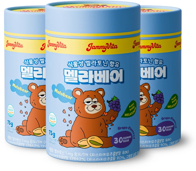 식물성 어린이 멜라토닌 젤리 멜라베어, 3박스, 30정 - 쿠팡