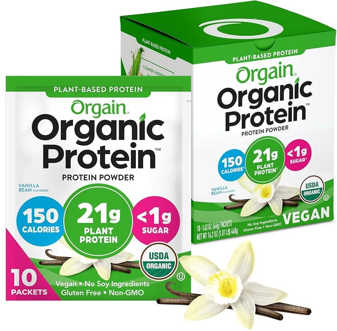 오가인 단백질 파우더 바닐라 빈 식물성 21g 프리바이오틱 섬유 6g 유당 성분 설탕 무첨가 비 GMO 쉐이크 앤 스무디용 2.03단위파운드 포장은 다, Vanilla, 2.03 Pound (Pack of 1), 1개 - 쿠팡