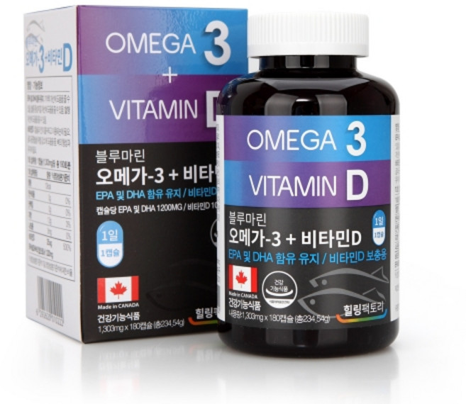 힐링팩토리 블루마린 오메가3 + 비타민D, 180정, 1개