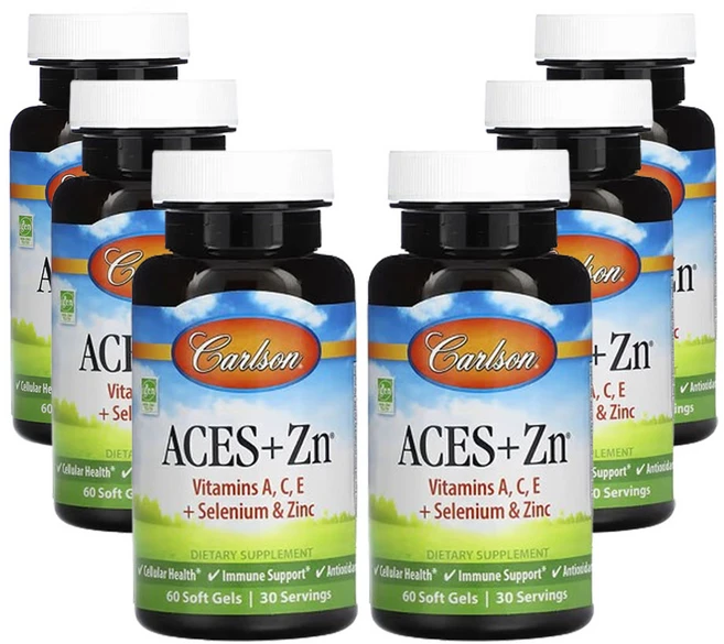 칼슨 ACES + Zn 60소프트젤, 2정, 6개, 60정 - 쿠팡